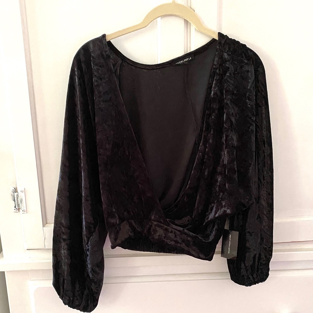 Velvet Open Front Top